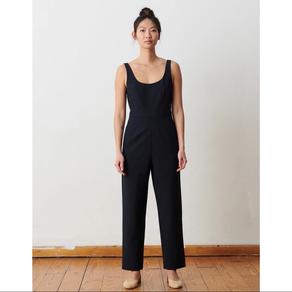 ADAY Black Scoop-Neck Wide-Leg Jumpsuit